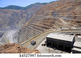 equipamento mineração, manutenção, loja, em, Bingham, Kennecott, cobre, mina