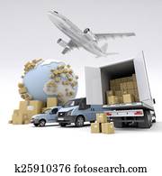 international, marchandises, transport