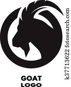 Silhouette of the goat, monochrome logo. Silhouette of the goat, monochrome logo.