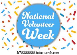 National Volunteer Appreciation Week holiday concept. April. Template for background, banner, card, poster with text inscription. Vector EPS10 illustration.