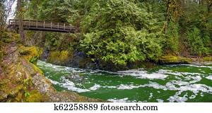 Panoramic view of the Englishman River Falls in Vancouver Island, BC Canada Panoramic view of the Englishman River Falls in Vancouver Island, BC Canada