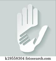 Paper helping hand Paper helping hand