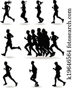 runner silhouette vector runner silhouette vector