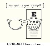 snellen chart for eye test - sharp and blurred snellen chart for eye test - sharp and blurred