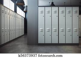 Stylish locker room interior Stylish locker room interior