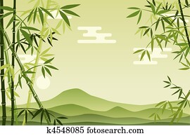 Abstract Green Bamboo Background