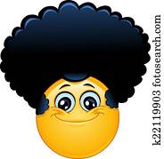 afro, emoticon afro, emoticon