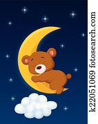 Baby bear sleeping on the moon Baby bear sleeping on the moon