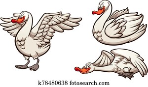 Cartoon swan Cartoon swan
