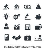 geschaefts, und, finanz, symbol