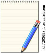 Note pad and pencil Note pad and pencil