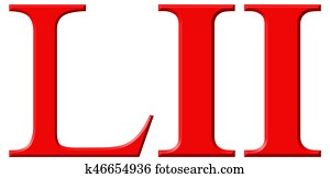 Roman numeral LIV, quattuor et quinquaginta, 54, fifty four, isolated