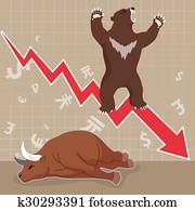 Stock market concept bull and bear Stock market concept bull and bear