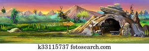 Stone cave. Panorama Stone cave. Panorama
