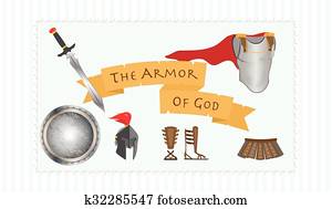 The Armor of God Christianity Message Protestant Warrior Vector Illustration The Armor of God Christianity Message Protestant Warrior Vector Illustration