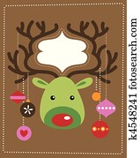 weihnachten, rentier, karte weihnachten, rentier, karte