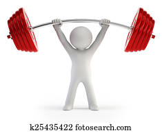 3d, piccolo, persone, -, atleta, pesi sollevamento