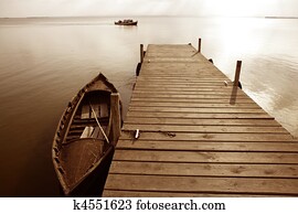 Albufera lake wetlands pier in Valencia Spain