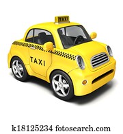 amarela, caricatura, táxi