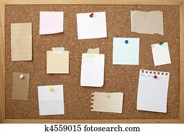 brown old paper note background cork board