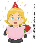 Senior Woman Retirement Party Card