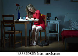 Young womna living alone