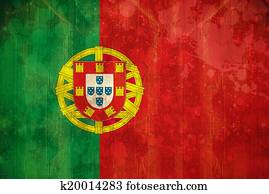 bandeira portugal, em, grunge, efeito