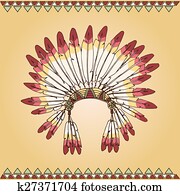 indianerhaeuptling, headdres