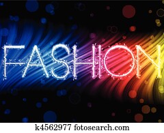 mode, abstrakt, färgrik, vågor, på, svart fond