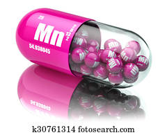 Pills with manganese Mn element Dietary supplements. Vitamin capsules. Pills with manganese Mn element Dietary supplements. Vitamin capsules.
