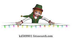 Santa's Elf is Hanging Christmas Lights Santa's Elf is Hanging Christmas Lights
