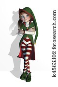 Santa's Elf Leaning Back Relaxed Santa's Elf Leaning Back Relaxed