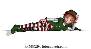 Santa's Elf relaxes on an Edge Santa's Elf relaxes on an Edge