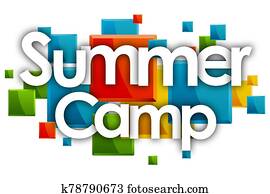 Summer Camp word in colored rectangles background Summer Camp word in colored rectangles background