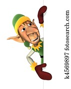 סנטה, שדון, להציץ, מסביב, an, קצה