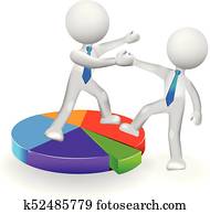 3D people climbing to success logo 3D people climbing to success logo