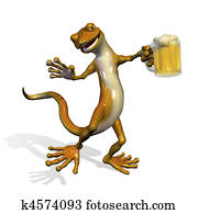 Gecko with Beer Gecko with Beer