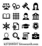Law and Justice Icons Set. Vector Law and Justice Icons Set. Vector