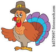 Thanksgiving turkey with hat Thanksgiving turkey with hat
