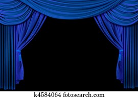 Bright Blue Stage Curtains