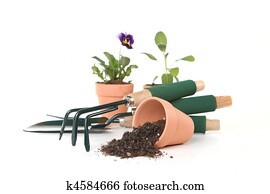 Gardening Tools on White Background