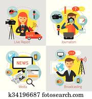 News and Journalism Concept Set News and Journalism Concept Set