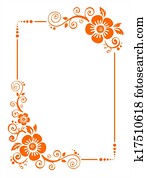 orange flower border orange flower border