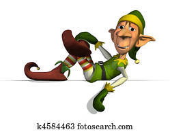 Santa's Elf on Sign Edge Santa's Elf on Sign Edge