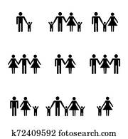 Set of stick figures, vector illustration. Set of stick figures, vector illustration.