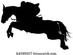 Silhouette of a jumping horse Silhouette of a jumping horse