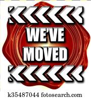 We've moved sign We've moved sign