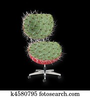 קקטוס, כסא, שחור