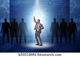 Businessman in the spotlight in business concept