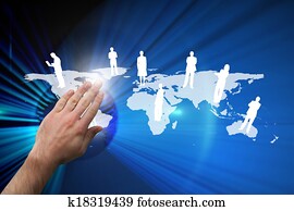 Composite image of hand presenting